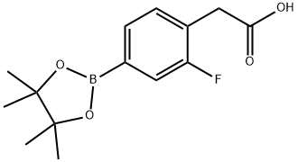 [2-fluoro-4-(tetramethyl-1,3,2-dioxaborolan-2-yl)phenyl]acetic acid 结构式