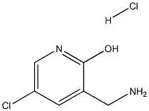 3-(氨基甲基)-5-氯吡啶-2-醇盐酸盐 结构式