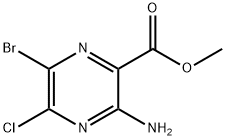 3-氨基-6-溴-5-氯吡嗪-2-羧酸甲酯 结构式