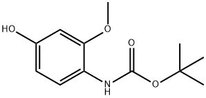 (4-羟基-2-甲氧基苯基)氨基甲酸叔丁酯 结构式