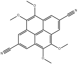 2,7-二氰基-4,5,9,10-四甲氧基芘 结构式