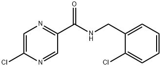 5-Chloro-N-(2-chlorobenzyl)pyrazine-2-carboxamide 结构式