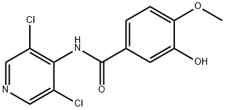 N-(3,5-二氯吡啶-4-基)-3-羟基-4-甲氧基苯甲酰胺 结构式