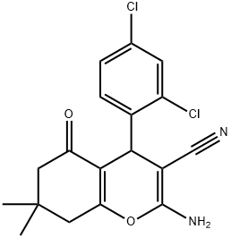 2-amino-4-(2,4-dichlorophenyl)-7,7-dimethyl-5-oxo-5,6,7,8-tetrahydro-4H-chromene-3-carbonitrile 结构式