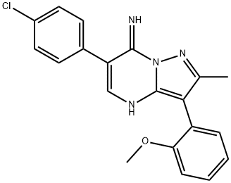 6-(4-chlorophenyl)-3-(2-methoxyphenyl)-2-methylpyrazolo[1,5-a]pyrimidin-7(4H)-imine 结构式