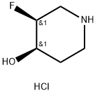 (3S,4R)-3-Fluoropiperidin-4-ol hydrochloride 结构式