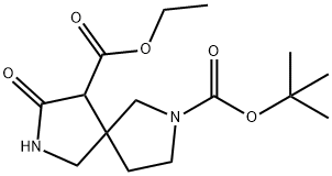 2-Tert-Butyl 9-Ethyl 8-Oxo-2,7-Diazaspiro[4.4]Nonane-2,9-Dicarboxylate 结构式