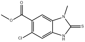 Methyl 5-chloro-2-mercapto-1-methyl-1H-benzo[d]imidazole-6-carboxylate 结构式