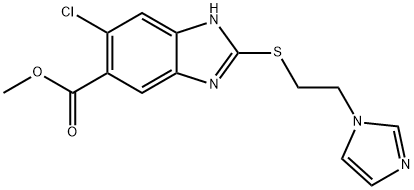 Methyl 2-((2-(1H-imidazol-1-yl)ethyl)thio)-6-chloro-1H-benzo[d]imidazole-5-carboxylate 结构式