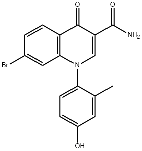 7-BROMO-1-(4-HYDROXY-2-METHYLPHENYL)-4-OXO-1,4-DIHYDRO-3-QUINOLINECARBOXAMIDE 结构式