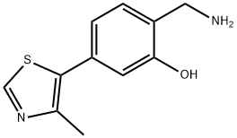2-(aminomethyl)-5-(4-methylthiazol-5-yl)phenol 结构式