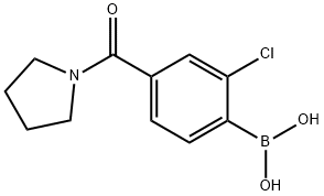 2-氯-4-(1-吡咯烷基羰基)苯基硼酸 结构式