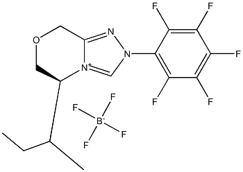 [(5S)-5,6-二氢-5-(1-甲基丙基)-2-(2,3,4,5,6-五氟苯基)-8H-1,2,4-三唑[3,4-C][1,4]恶嗪四氟硼酸盐] 结构式