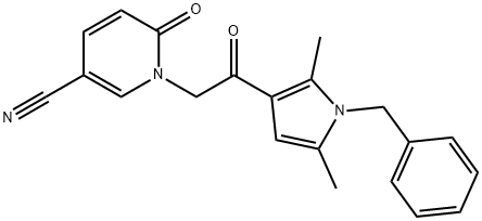 1-[2-(1-Benzyl-2,5-dimethyl-1H-pyrrol-3-yl)-2-oxo-ethyl]-6-oxo-1,6-dihydro-pyridine-3-carbonitrile 结构式