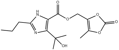 ( 4-(2-羟异丙基)-2-丙基-1H-咪唑-5-甲酸(5-甲基-2-氧杂-1,3-二氧-4-甲基)酯 结构式