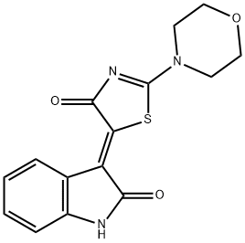 (3Z)-3-[2-(morpholin-4-yl)-4-oxo-1,3-thiazol-5(4H)-ylidene]-1,3-dihydro-2H-indol-2-one 结构式