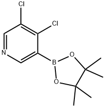 3,4-Dichloropyridine-5-boronic acid pinacol ester 结构式