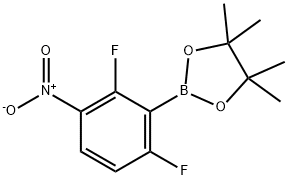 2-(2,6-Difluoro-3-nitrophenyl)-4,4,5,5-tetramethyl-1,3,2-dioxaborolane 结构式