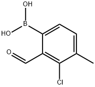 3-氯-2-醛基-4-甲基苯硼酸 结构式