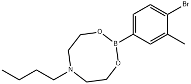 4-Bromo-3-methylphenylboronic acid N-butyldiethanolamine ester 结构式