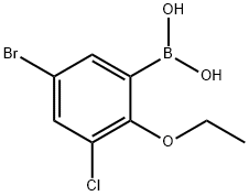 5-溴-3-氯-2-乙氧基苯基硼酸 结构式