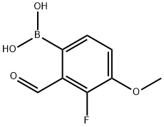 3-氟-2-醛基-4-甲氧基苯硼酸 结构式