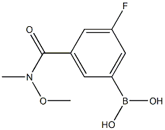 3-(N,O-二甲基羟基氨基羰基)-5-氟苯基硼酸 结构式