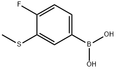 (4-氟-3-(甲硫基)苯基)硼酸 结构式