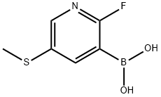 [2-Fluoro-5-(methylsulfanyl)pyridin-3-yl]boronic acid 结构式