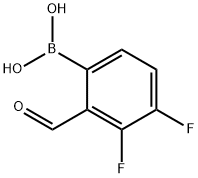 3,4-二氟-2-醛基苯硼酸 结构式