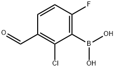 2-氯-3-醛基-6-氟苯硼酸 结构式