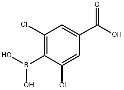 4-羧基-2,6-二氯苯硼酸 结构式