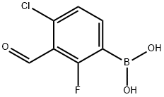 4-氯-2-氟-3-醛基苯硼酸 结构式