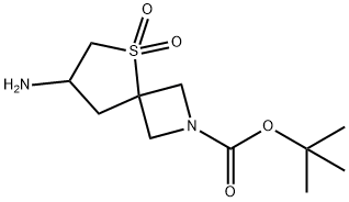 叔丁基7-胺基-5-硫-2-氮杂环螺[3.4]辛-2-羧酸5,5-二氧代 结构式