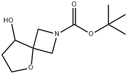 8-羟基-5-氧杂-2-氮杂螺[3.4]辛烷-2-羧酸叔丁酯 结构式