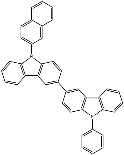 9-(萘-2-基)-9'苯基-9H-9'H-3,3'-咔唑 结构式