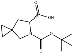 (R)-5-(叔丁氧羰基)-5-氮杂螺[2.4]庚烷-6-羧酸 结构式