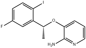 (R)-3-(1-(5-氟-2-碘苯)乙氧基)吡啶-2-胺 结构式