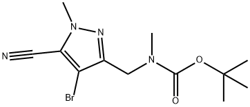 (4-溴-5-氰基-1-甲基-1H-吡唑-3-基)甲基甲基氨基甲酸叔丁酯 结构式
