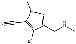 4-溴-1-甲基-3-甲氨基甲基-1H-吡唑-5-腈 结构式