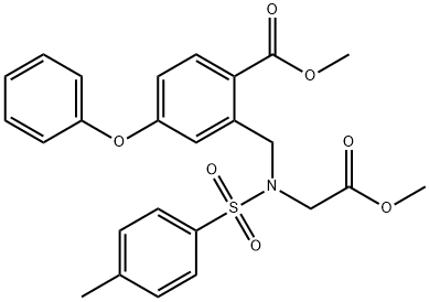 2-[(甲氧基羰基甲基)(甲苯-4-磺酰)氨基]甲基-4-苯氧基苯甲酸甲酯 结构式