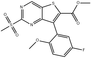 7-(5-氟-2-甲氧基苯基)-2-(甲磺酰基)噻吩并[3,2-D]嘧啶-6-羧酸甲酯 结构式