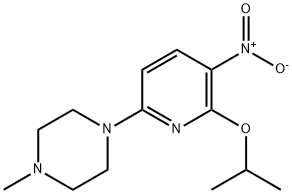1-methyl-4-[5-nitro-6-(propan-2-yloxy)pyridin-2-yl]piperazine 结构式