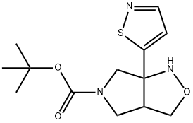 tert-butyl 6a-isothiazol-5-yl-3,3a,4,6-tetrahydro-1H-pyrrolo[3,4-c]isoxazole-5-carboxylate 结构式