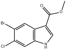 METHYL5-BROMO-6-CHLORO-1H-INDOLE-3-CARBOXYLATE 结构式