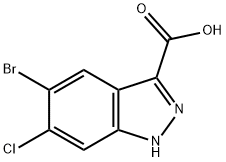 5-溴-6-氯-1H-吲唑-3-甲酸 结构式