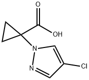 1-(4-Chloro-pyrazol-1-yl)-cyclopropanecarboxylicacid 结构式