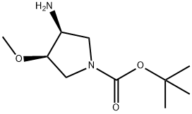 (3S,4R)-3-氨基-4-甲氧基吡咯烷-1-羧酸叔丁酯 结构式