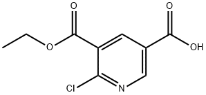 5-(ethoxycarbonyl)-6-chloropyridine-3-carboxylic acid 结构式