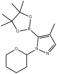 4-甲基-1-(噁烷-2-基)-5-(四甲基-1,3,2-二噁硼戊环-2-基)-1H-吡唑 结构式